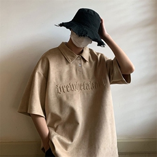 麂皮绒钢印POLO衫翻领夏季短袖T恤T22P45，男装T恤，电商A458A