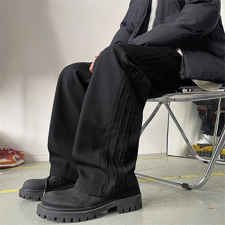 06美式侧边条纹拼接休闲西裤男加绒加厚休闲裤K211-1-K2367-P65，男装西裤，星座211-1