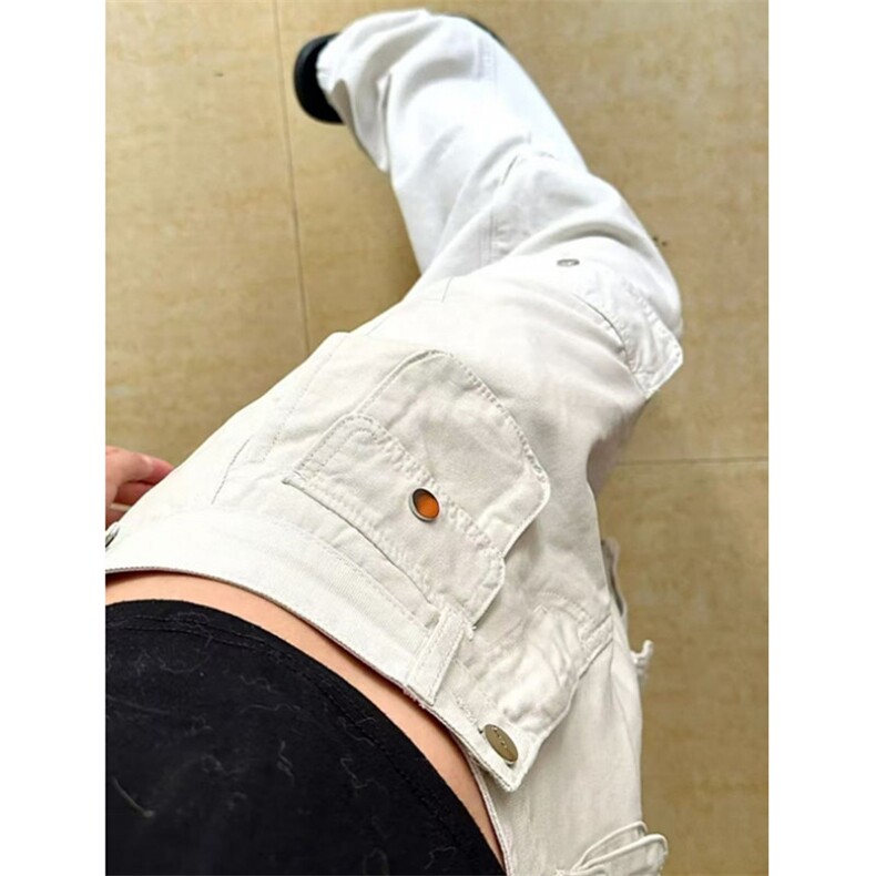 工装裤女秋季新款美式小众设计感高腰宽松阔腿裤休闲 K701图片
