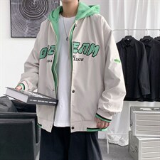 美式复古棒球服vintage春秋假两件高街hiphop连帽夹克W1409-P54，男装夹克，星座512-4