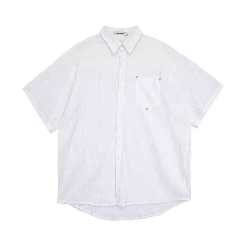 五分袖夏季ins标准文艺衬衫日系潮潮流气质日常青春流行CSS11P40,男装衬衫,电商D256-2(原A064-2)