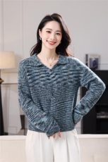 2025年秋季常规通勤长袖开衫舒适时尚百搭通勤V领，女装针织衫/毛衣，梦织秋羊绒