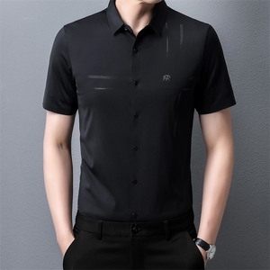 PAF3308钱塘2020-3夏季新款男士无痕高品质短袖衬衫宽松衬衣P44图片