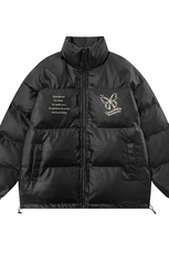 白底23新款冬季时尚百搭立领PU皮棉服外套MY6459P115控158，男装棉衣，电商A268-1