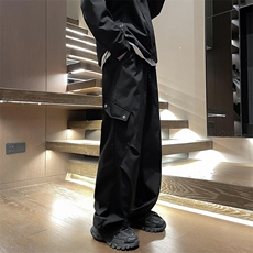 港风春款男休闲裤工装大口袋防水抽绳冲锋裤长裤H1P35，男装休闲裤，星座1013-1