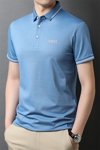 夏季新款男士翻领短袖t恤中年有领男装上衣服休闲POLO衫图片