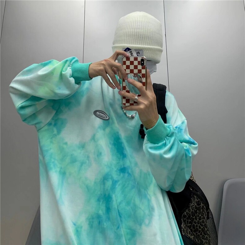 扎染卫衣男潮ins港风潮流圆领 W646 P23图片