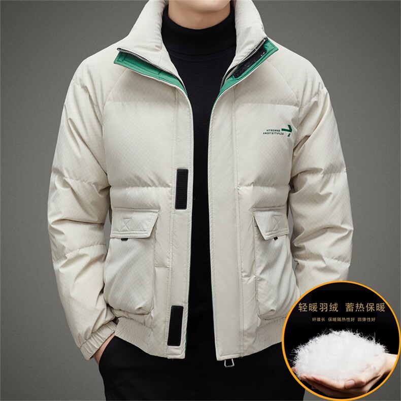 V2309钱塘2020-3秋冬新款男士羽绒服外套立领宽松休闲面包服P220，男装羽绒服，钱塘207-3