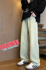 加长版裤子男高个子水洗微喇牛仔裤185cm110直筒KZ008P60加绒70，男装牛仔裤，电商B312