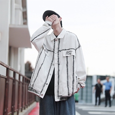 2023外套男春ins潮扎染牛仔衣高级感oversize百搭夹克JK921-P75，男装夹克，星座1103-3