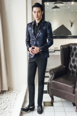 【春款】欧版英伦风大码店主风西装西服男D219-6103，男装西服，电商A199(原D219）