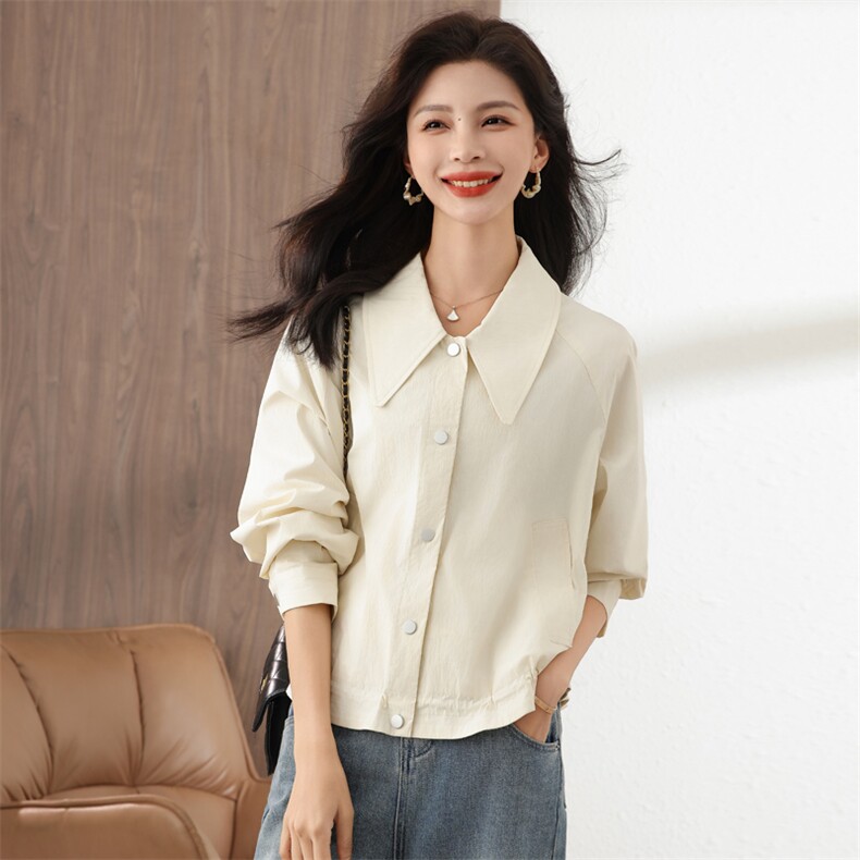 美式复古小个子香风短外套春秋2023新款白搭高级感棒球服早秋女装,女装短外套,梦懿尔