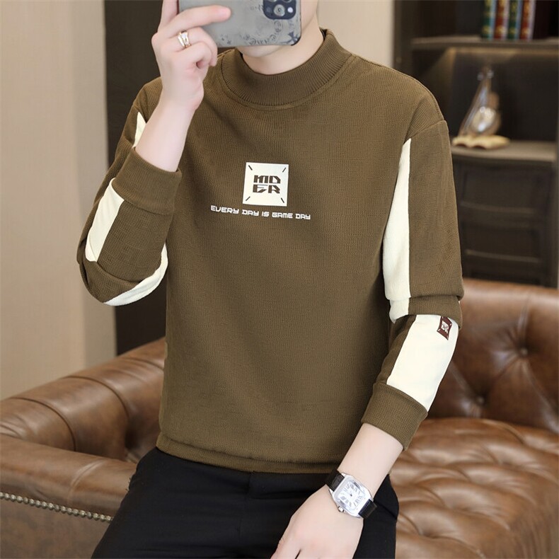 春季新款男士时尚潮流圆领拼接长袖卫衣打底衫XZ310B-2-J1125-P40,男装卫衣,星座310B-3