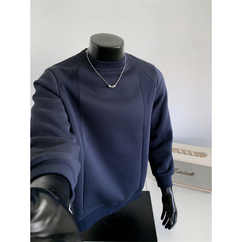 WY804-尺码M-3XL-P32-美式重磅正肩内搭小领口打底衫卫衣,男装T恤,星座1811B