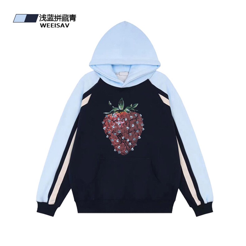 抖音得物供货 提供视频 秋冬重磅美式宽松接拼连帽卫衣3232图片