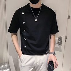 白色2023精神小伙修身男士圆领短袖T恤打底衫潮6665-P45控68，男装T恤，电商A108