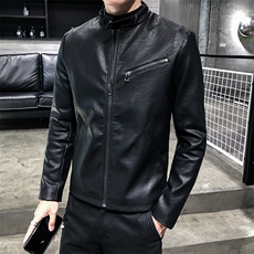 312A-5-X57-P120新款皮衣男韩版立领机车服青年水洗皮夹克b，男装夹克，星座312A-5