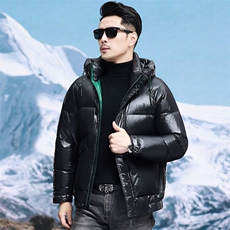 高品质脱卸帽短款90白鸭绒羽绒服外套中年男装加厚羽绒服夹克，男装夹克，钱塘723