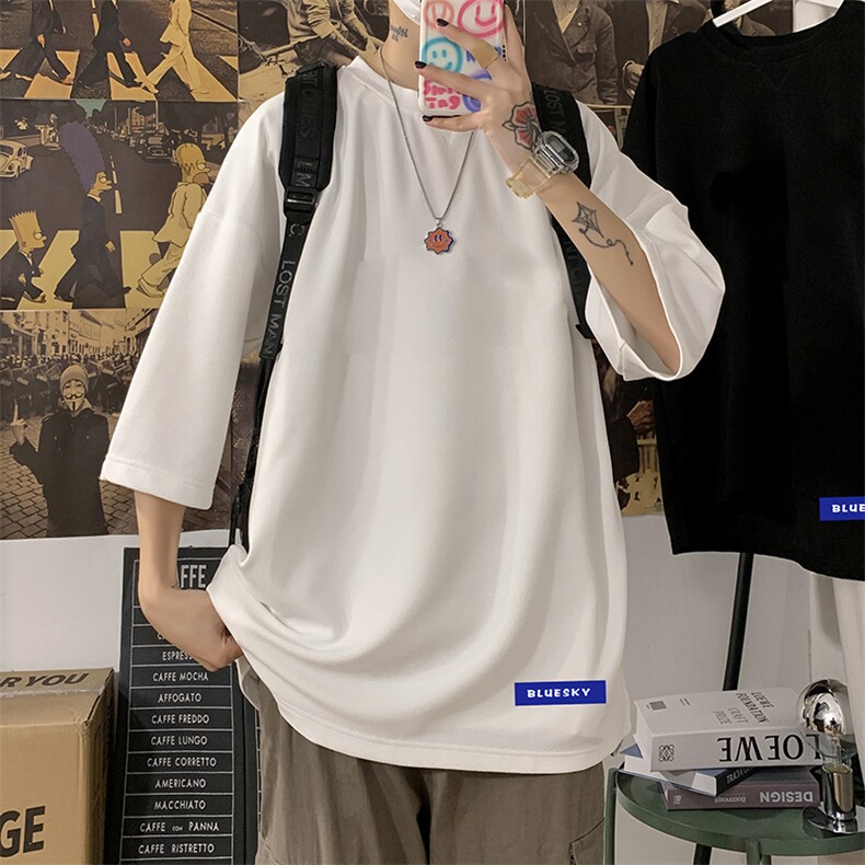 Q11202-P30春夏季七分袖t恤男大码五分袖男短袖中袖,男装T恤,电商A040