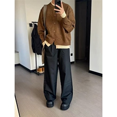 美式慵懒风假两件针织外套男纽扣开衫毛衣宽松百搭上衣LMC033-P68，男装针织衫/毛衣，星座1008