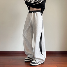 K25108批45控68秋季新款美式直筒裤织带运动休闲裤拖地裤男裤子，男装休闲裤，电商D229A