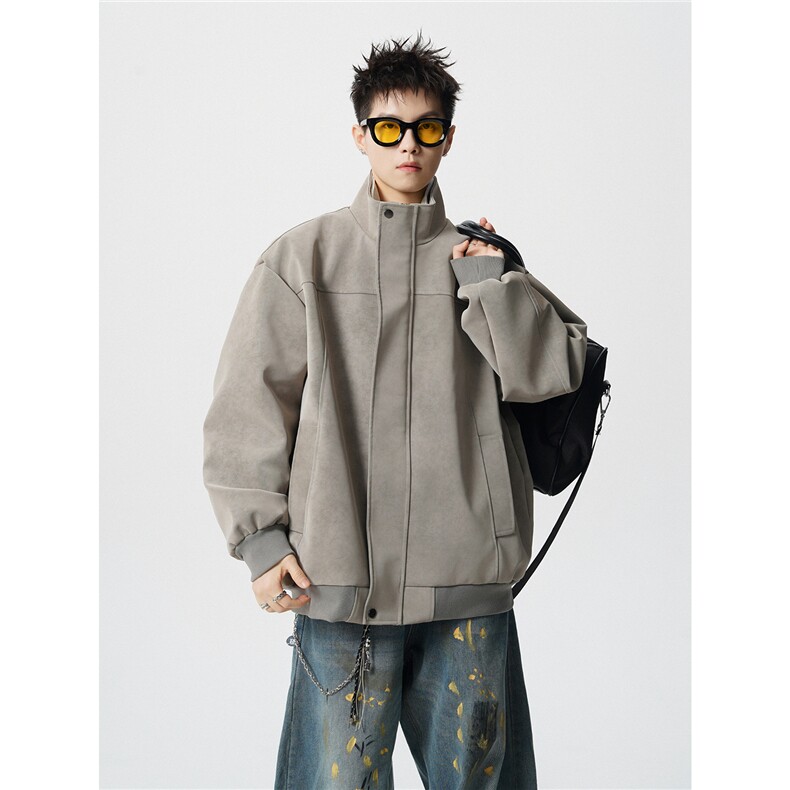 无影墙内里扎染卫衣假两件M-5XL大码皮衣男夹克JK78108P85控138，男装皮衣，星座226-1