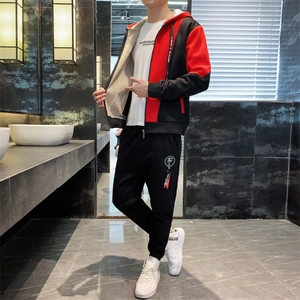 秋冬季羊羔绒运动套装男加绒加厚外套TZ826-P80图片