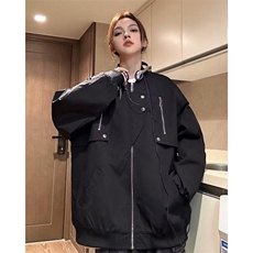 美式高街工装外套男春秋季薄款情侣休闲棒球服潮牌复古飞行员夹克，男装夹克，星座506A
