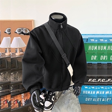 抖音得物高品质秋冬美式高街重磅结构辑明线立领卫衣夹克外套W108，男装夹克，电商A486