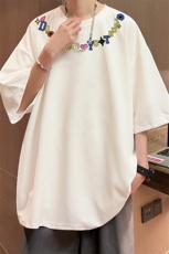 华夫格t恤男短袖男大码五分袖酒店风HT73381-P22，男装T恤，电商A040