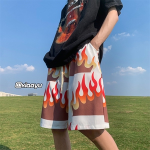 XZ616 夏季新款满印火焰冰丝五分裤休闲沙滩裤 TY882 P25控39图片