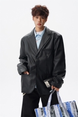 8XL-M特大码皮衣男中性风休闲西装皮衣外套加大码PY852P110控138，男装西服套装，电商D206-1