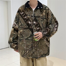 工装潮流情侣宽松潮牌面包服上衣春秋双面穿迷彩外套男W3664-P50，男装夹克，星座512-2