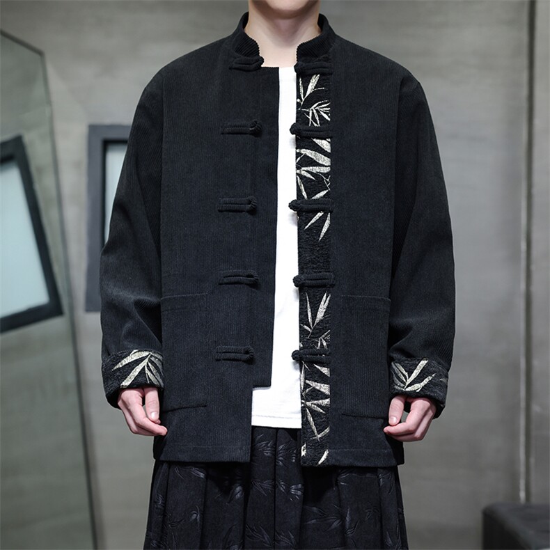 新款2025秋季男士风大码灯芯绒夹克拼接翻袖外套JK99-P110控158,男装夹克,电商A021