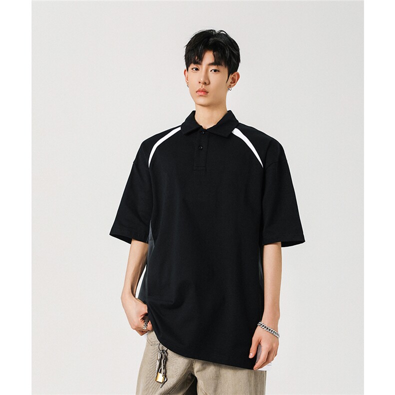 1300克学院风拼色M-5XL大码棉短袖POLO衫DX78039特P39控65，男装T恤，星座226-2