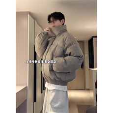 美式短款羽绒服男款冬季高领扎染面包棉服cleanfit高级感棉衣外套，男装棉衣，星座908