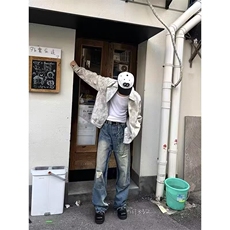 百搭流行美式复古大理石纹皮衣外套男春秋高级感皮夹克JK849，男装夹克，星座208-5