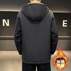 男秋冬款青少年帅气加棉夹克二棉衣服高薄棉冲锋衣1018-MY915-P75，男装棉衣，星座1018