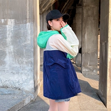 现货2021夏装新款宽松防晒服166-FS02绿色，女装短外套，茜茜公主