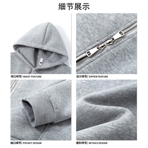 百搭简约休闲高街外套高领斜襟斜拉链连帽款个性卫衣HY907TP58图片