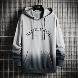 渐变色潮流宽松韩版百搭休闲上衣服秋季外套连帽卫衣DF73T图片