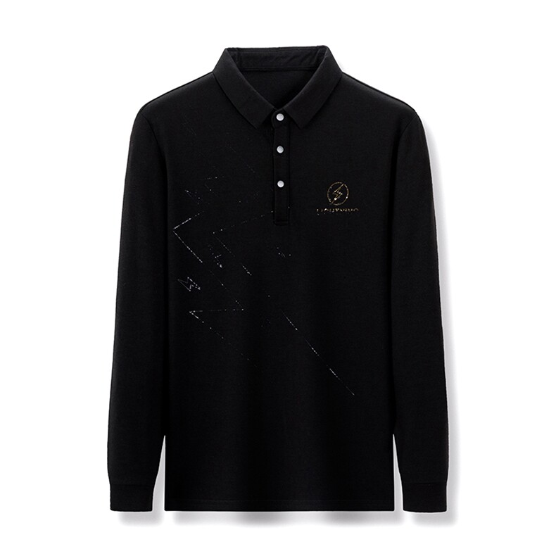 polo衫男长袖t恤中年秋季商务休闲印花上衣翻领体恤ZL01580-P70，男装T恤，电商B212（原钱塘6029）