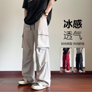 抖音品质夏季新款冰丝大口袋宽松工装裤B315-K24166-特p35控68图片