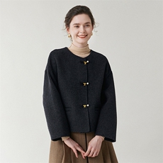 双面呢羊毛大衣女短款2025秋冬韩版新款赫本风外套，女装双面呢大衣，优远毛呢大衣