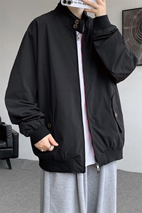 8XL-M美式复古棒球服外套男特大码潮牌双拉链立领夹克衫JK005P85图片