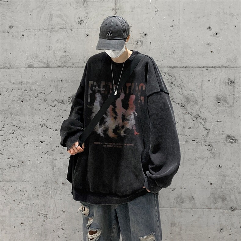 美式潮牌重磅水洗做旧连帽卫衣力推大码男XZ517A-2-Y7751-P58,男装卫衣,星座517A-2