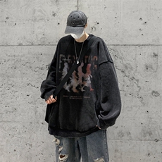 美式潮牌重磅水洗做旧连帽卫衣力推大码男XZ517A-2-Y7751-P58，男装卫衣，星座517A-2
