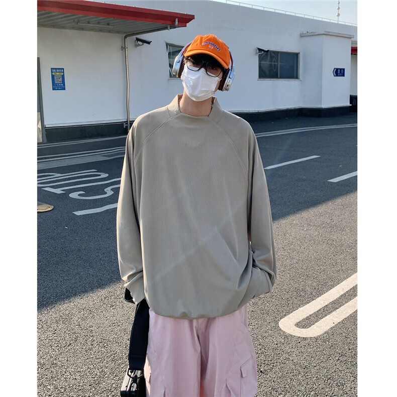 2025春装新款男士体恤衫简约设计感扣子时尚休闲卫衣W8803-特P45,男装卫衣,电商A006