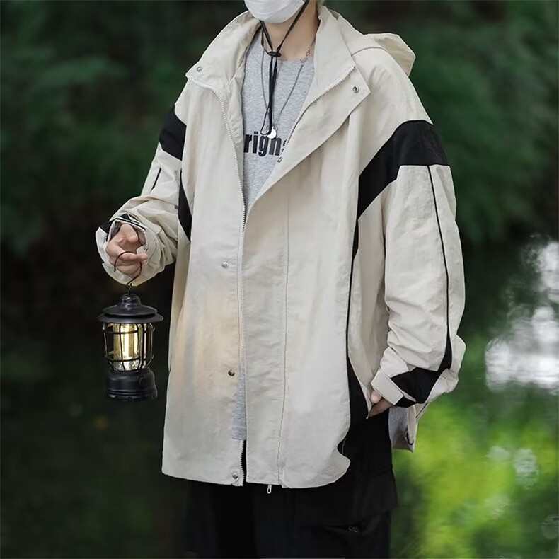 机能户外拼色工装夹克春款休闲冲锋衣防风防水男女款外套XZ-196,男装夹克,星座1116A-1（原606A）