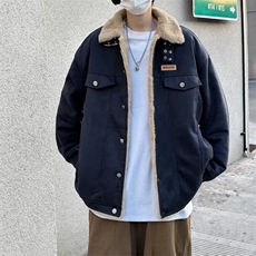鹿皮绒棉服外套男士韩版潮流高街帅气2024冬季ins棉衣MF246-P88，男装棉衣，星座412-3